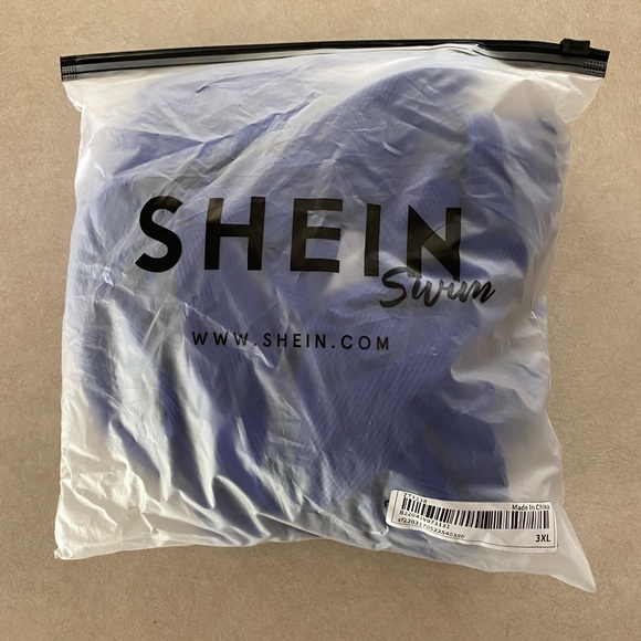 Plus Plain Rib Frill One Piece Swimsuit 3XL SHEIN - Picture 5 of 5